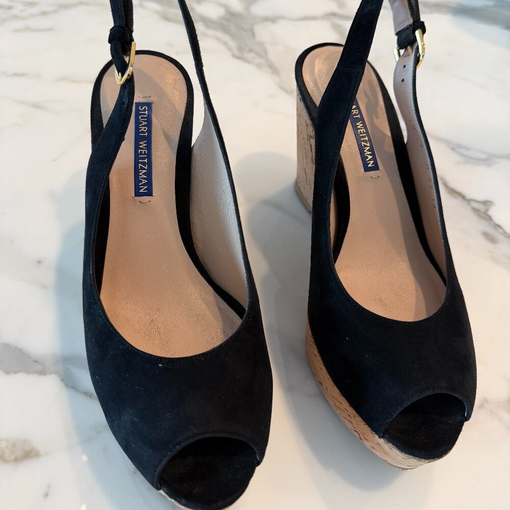 Black Stuart Weitzman Wedges Size 7
